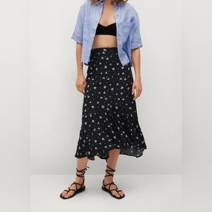 Mango floral midi skirt